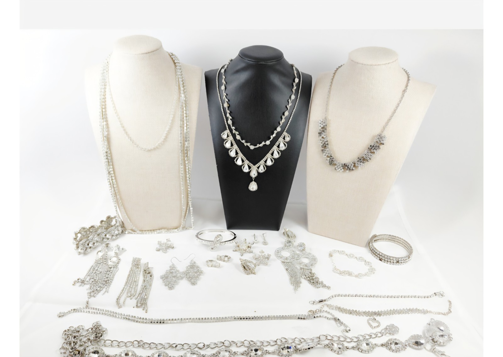 1lb Vintage/Modern Rhinestone Costume Fashion Jewelry Lot