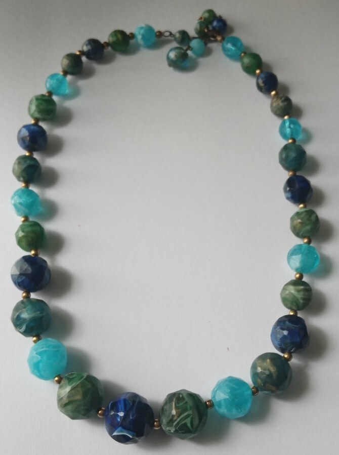 Vintage COLORFUL Beaded Necklaces Lot Of 5 KRAMER Coro Graduated Lucite MCM