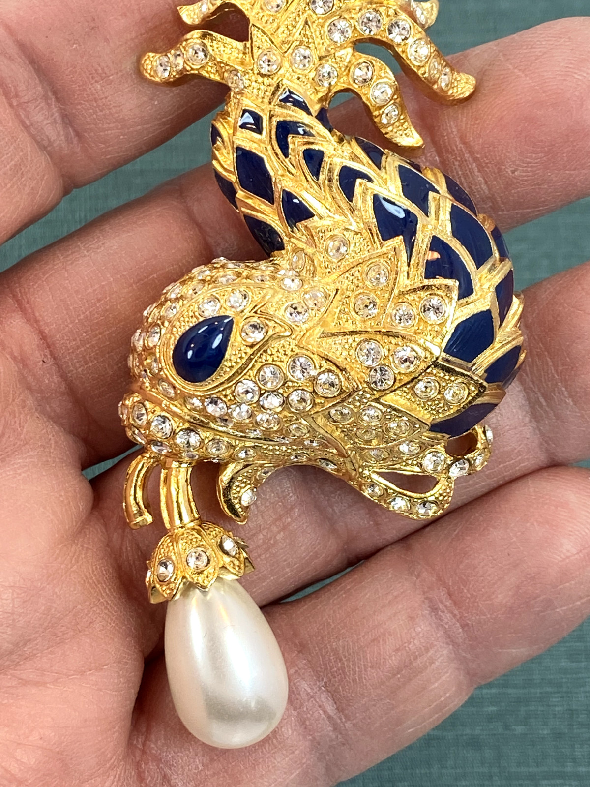 I Am Edgar Berebi my NEW dolphin of the fountain broach Pin Vintage 24k gplate