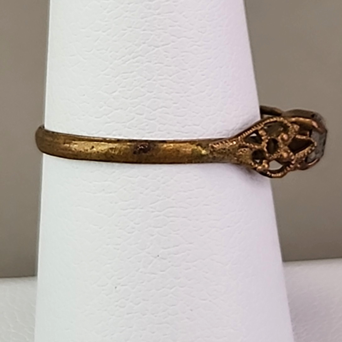 Antique Paste Stone Ring Victorian Germany Gold Filled 7.25
