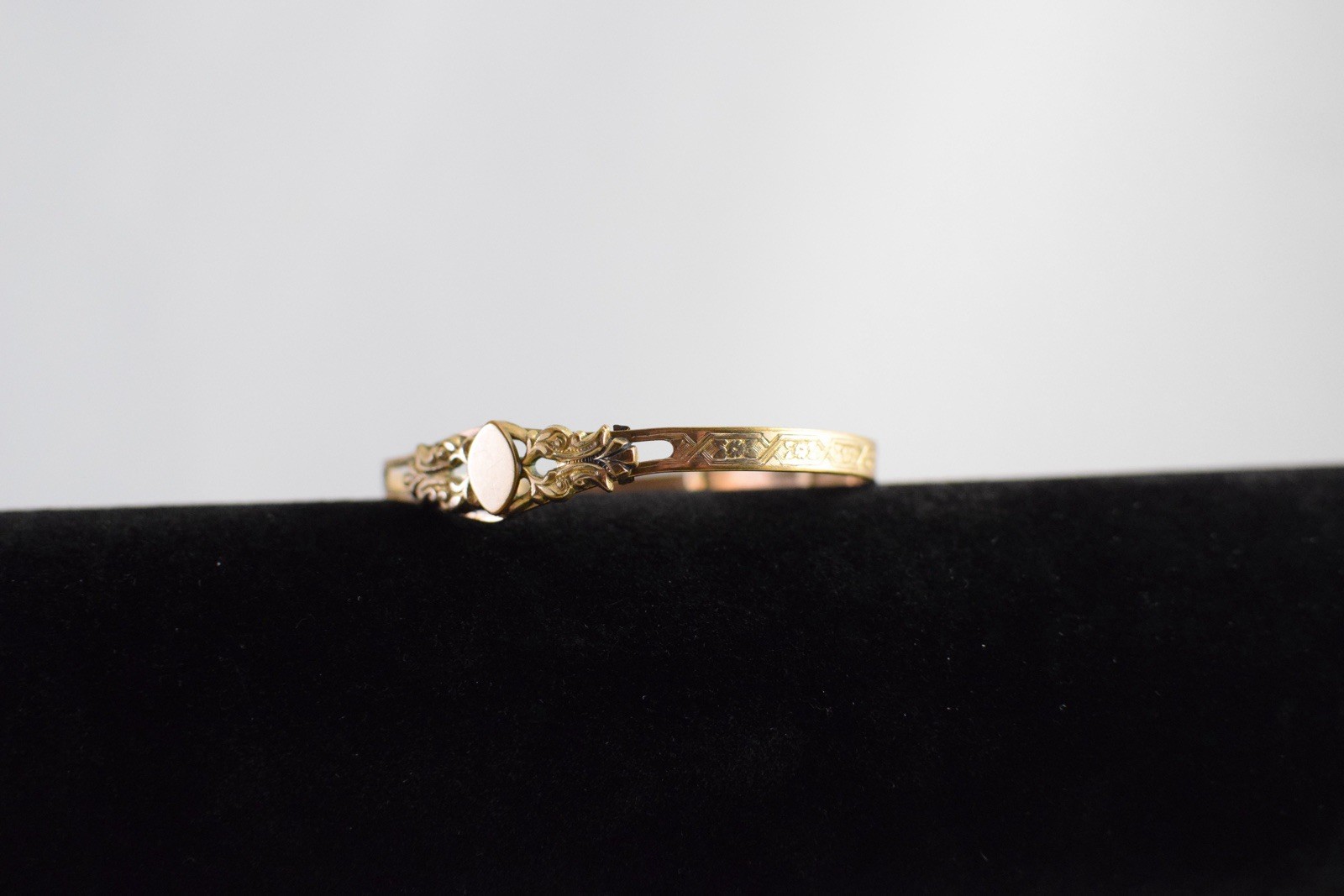Antique Victorian Rolled Gold Floral Expandable Bangle Bracelet Read