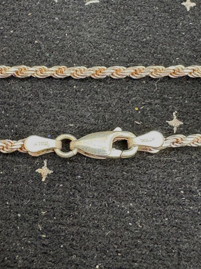 Vintage Sterling Silver Chain Bracelet 6″ Italy 925 3.5 Grams