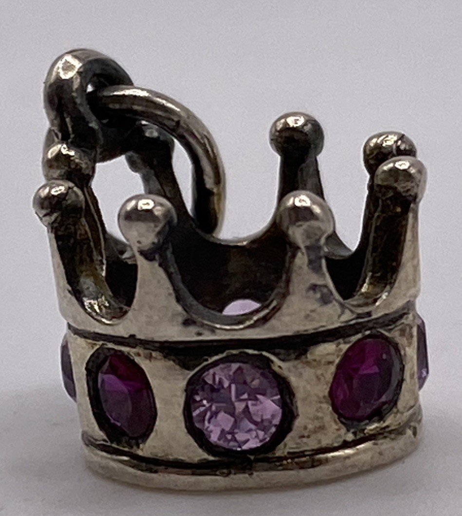 Brown County Sterling Silver Rhinestone Purple Charm 2.3g 1/2”