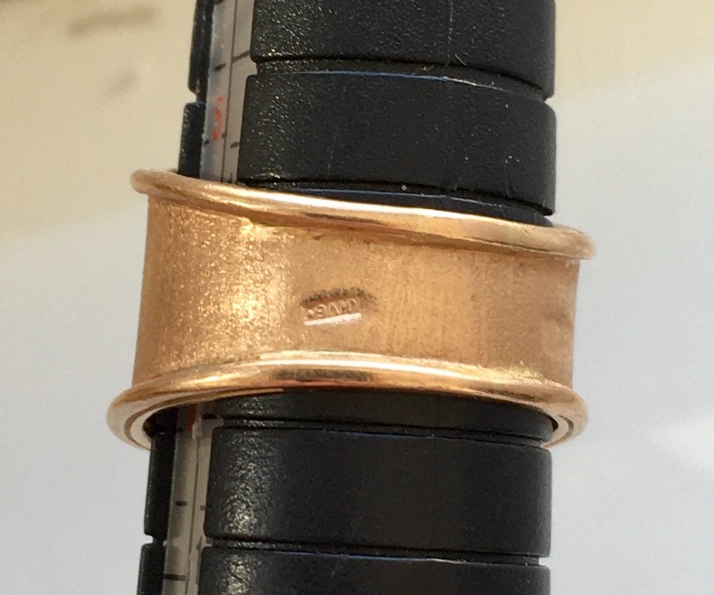 Vintage Original Soviet Solid Rose Gold Rock Crystal Ring 583 14K USSR Ring