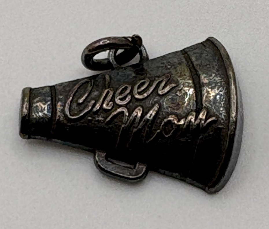 Vintage Sterling Silver 925 Cheer Mom Megaphone Charm Pendant DV
