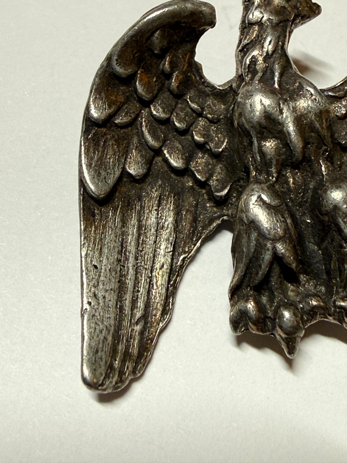 Vintage Eagle Brooch Pin Bird Critter Heraldic European Silver Tone