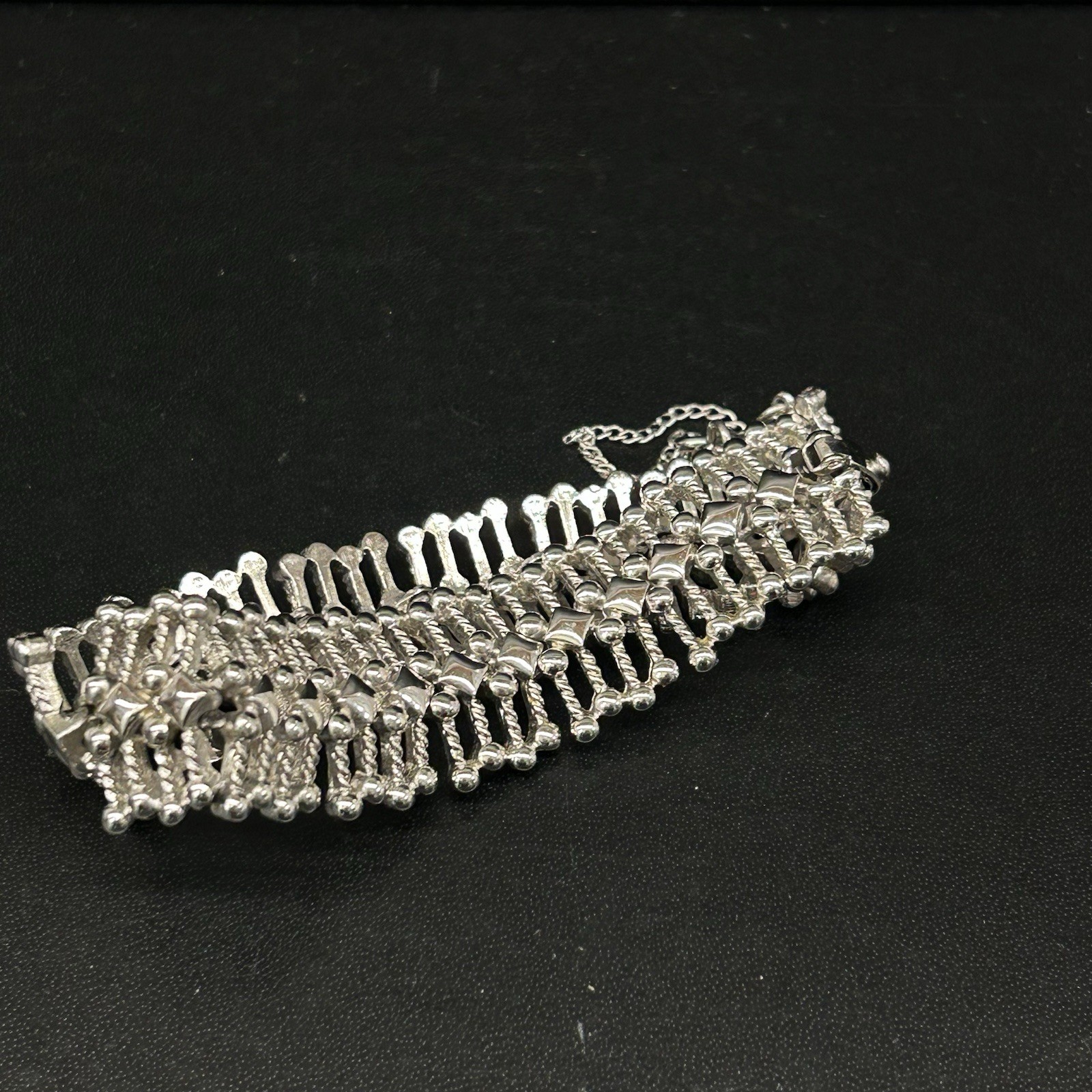 Vintage Monet Atomic Burst Bracelet, Silver Tone