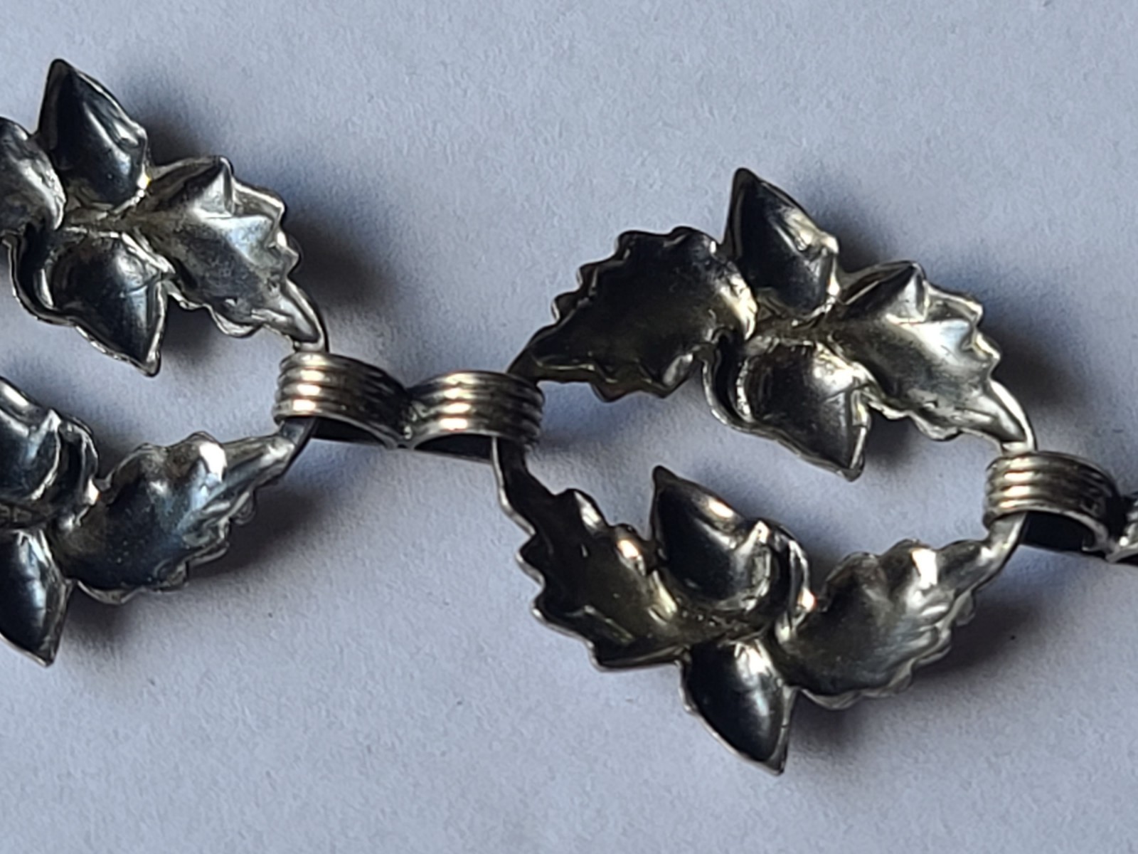 VTG Danecraft Sterling Silver Acorn Oak Leaves Wreath Bracelet Signed 7″ 14gm