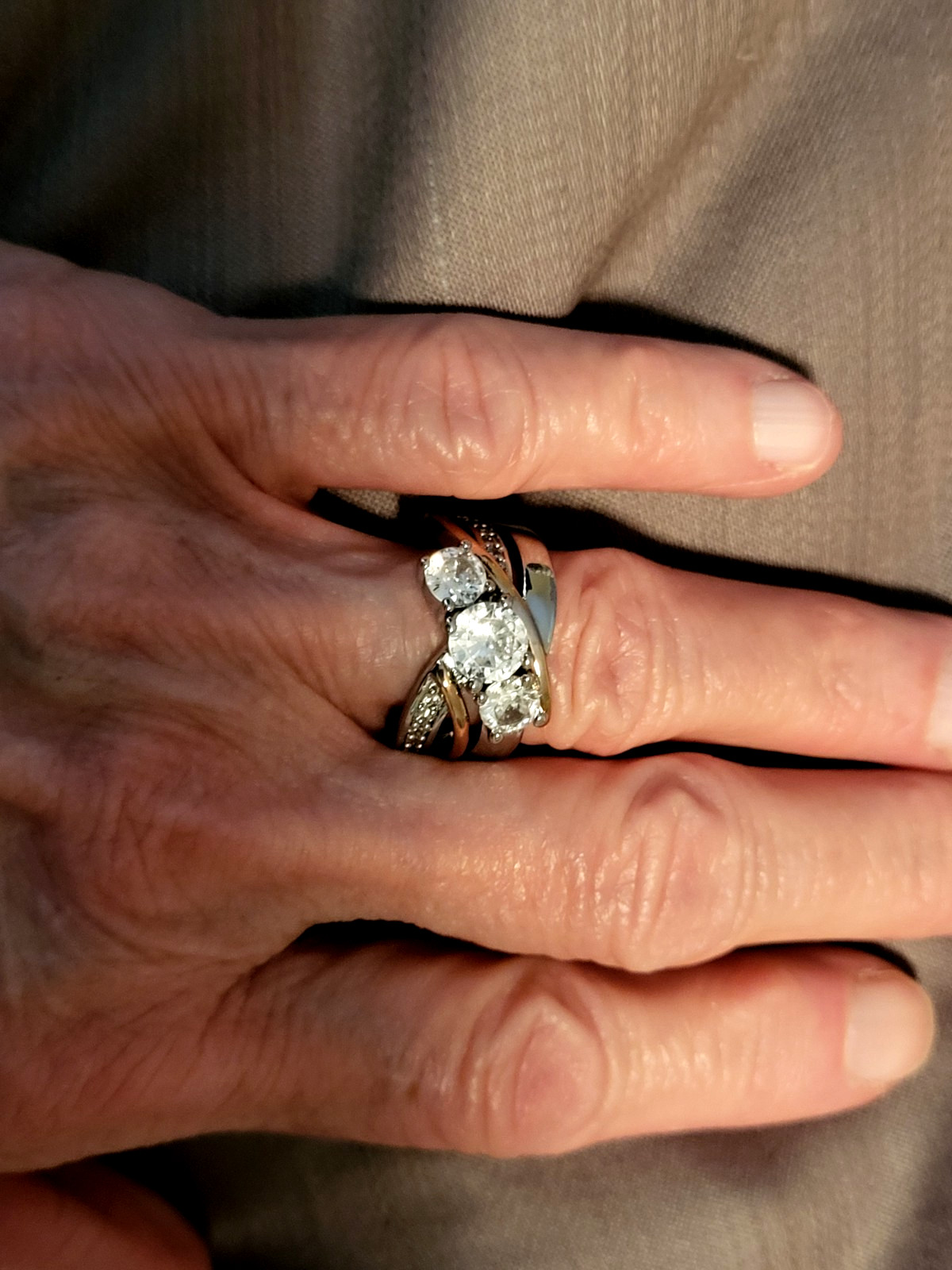 Vintage Gold and Silver Zirconic Ring