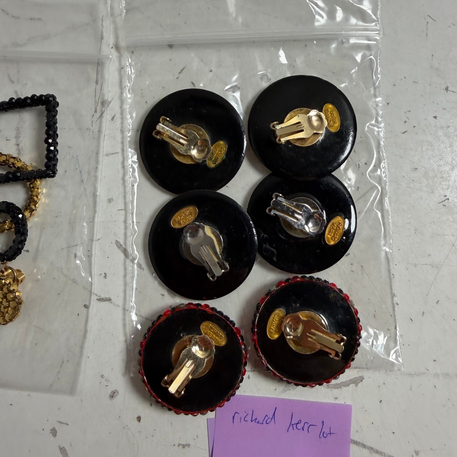 Vintage Richard Kerr Designer Geometric Dangle Statement Clip-On Earring – Lot