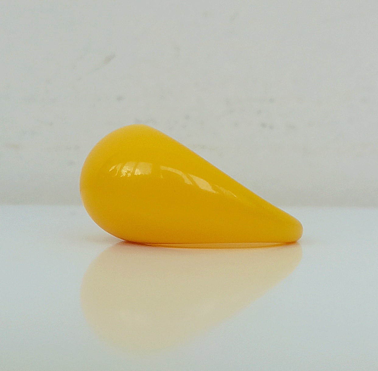 Summer Ring № 167 Lucite Acrylic Plastic Dome Ring Yellow Color Size 8