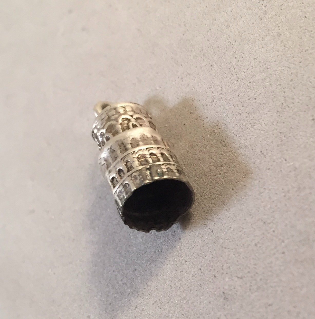 VINTAGE Silver Leaning Tower of Pisa CHARM Italy Estate VT30G