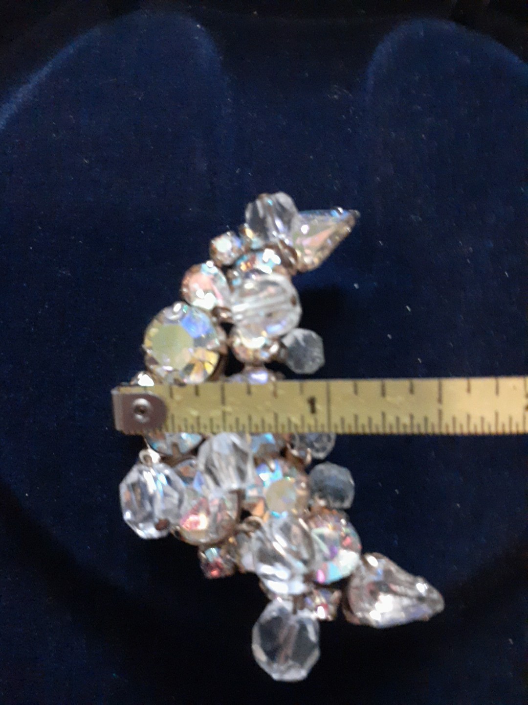 Vintage 1950s KRAMER Rhinestone and Dangling Beads Brooch & Clip On Earrings