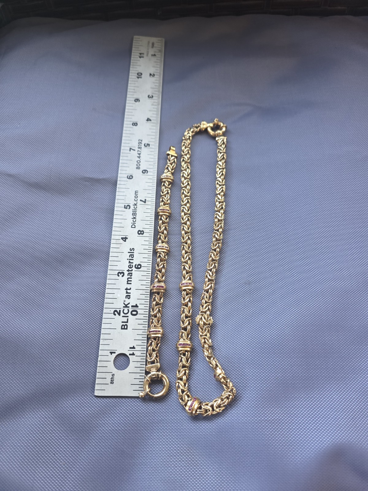 Vintage Byzantine Goldtone Silver Plated Necklace & Bracelet Set 42 Grams #7