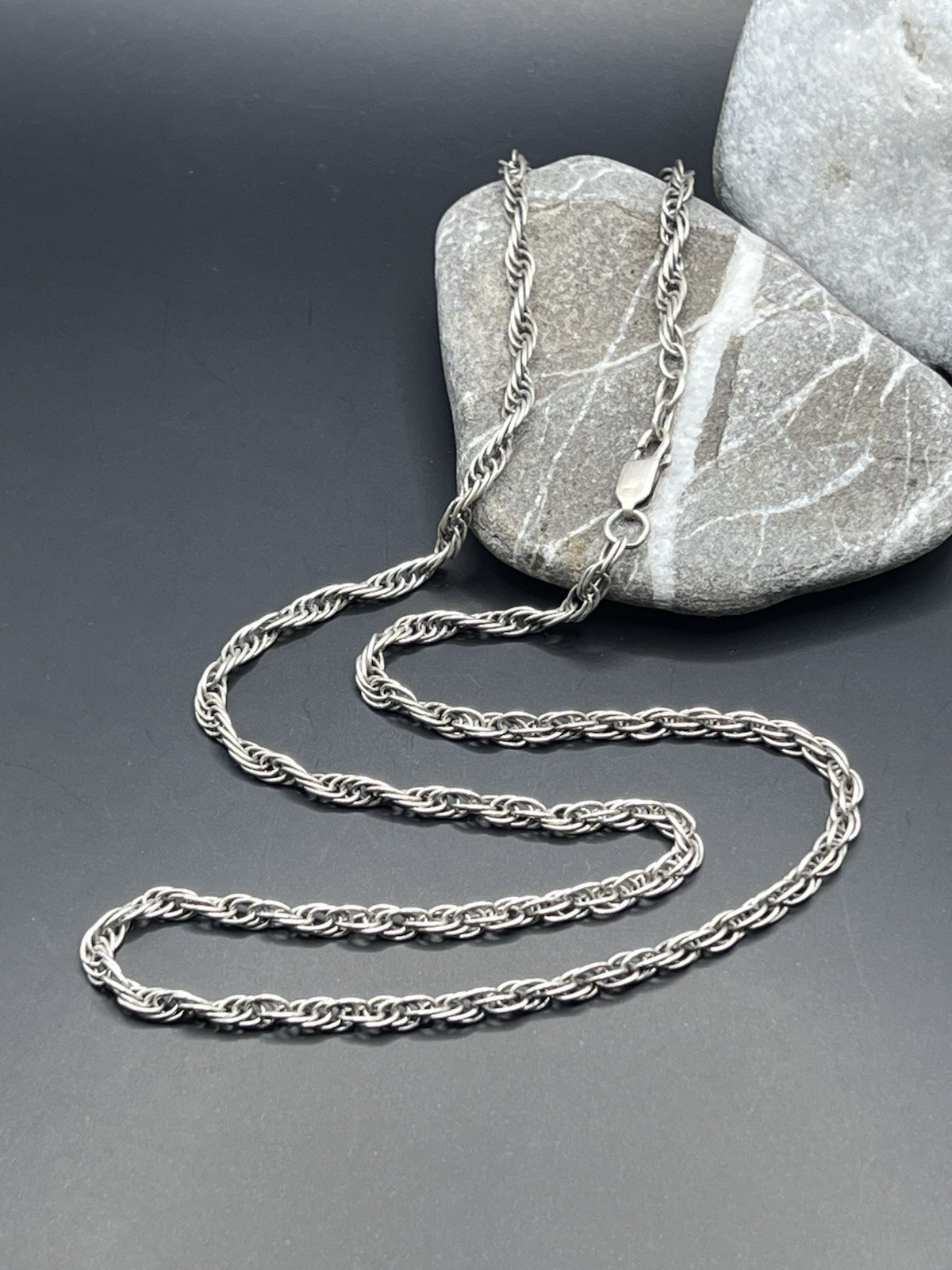 Vintage USSR 925 Silver Rolo Chain Size 21 In Weight 12 g.