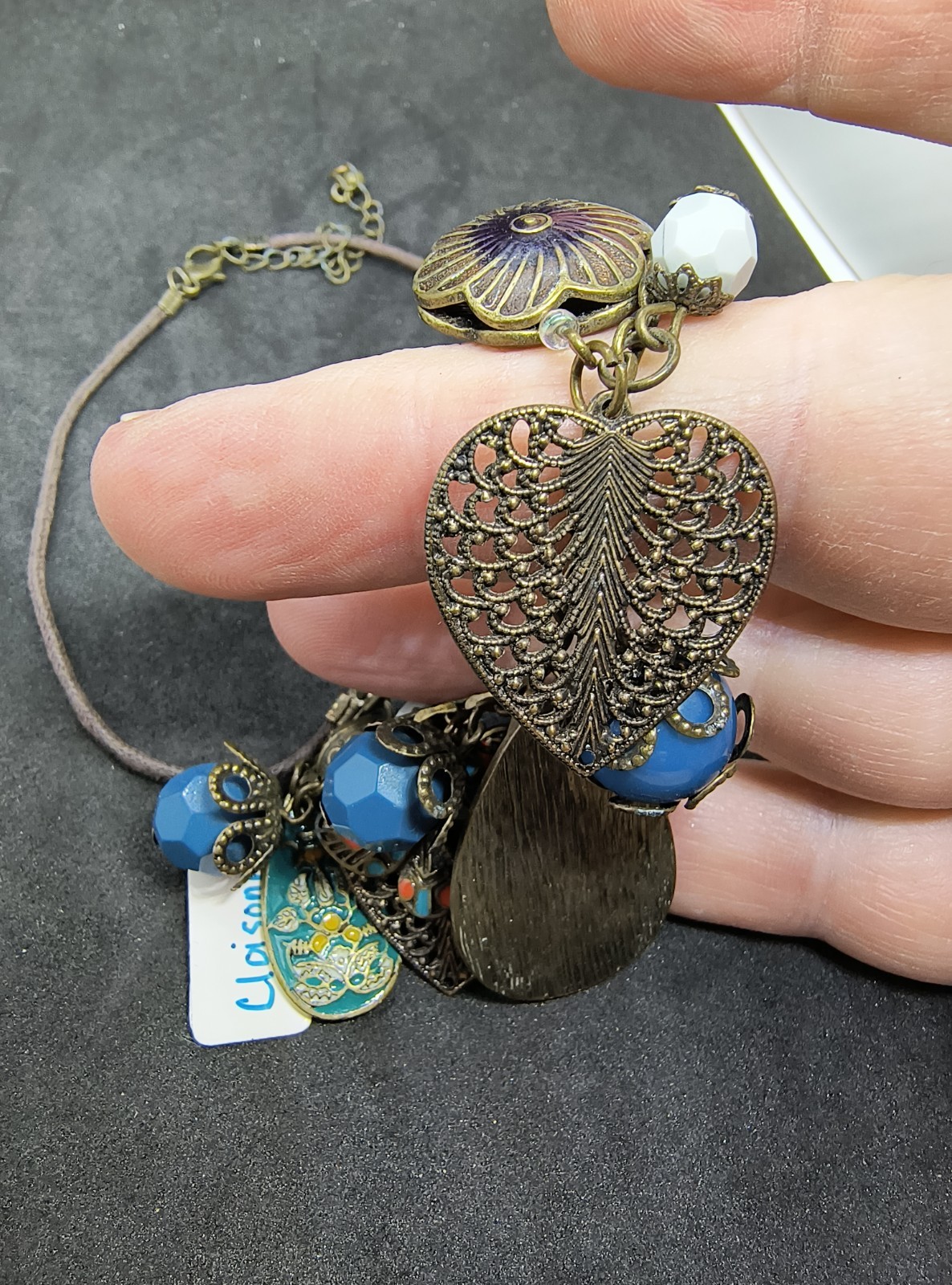 Vintage metal and Bead Necklace Lot Nice clasp Costume Jewelry