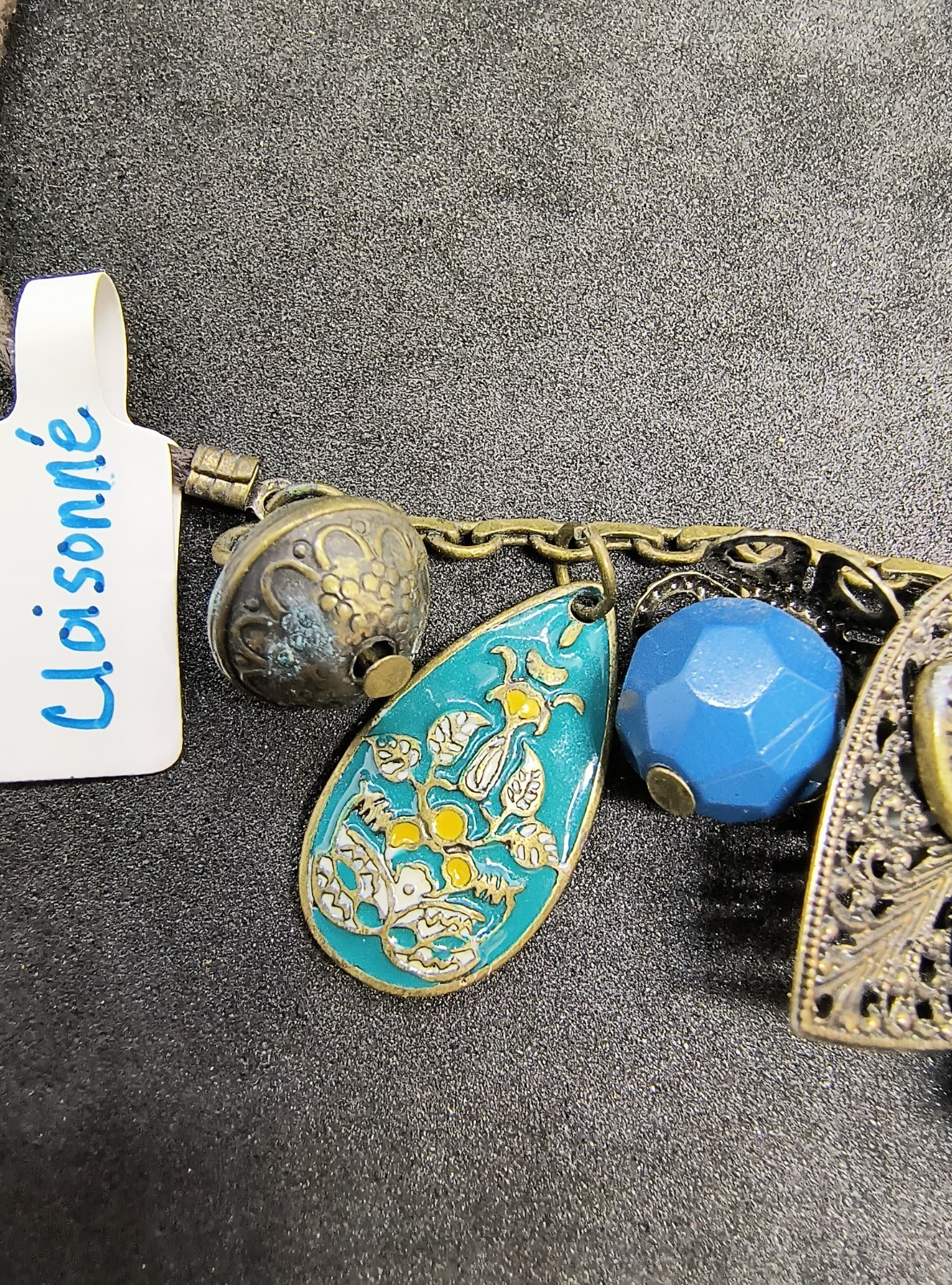 Vintage metal and Bead Necklace Lot Nice clasp Costume Jewelry