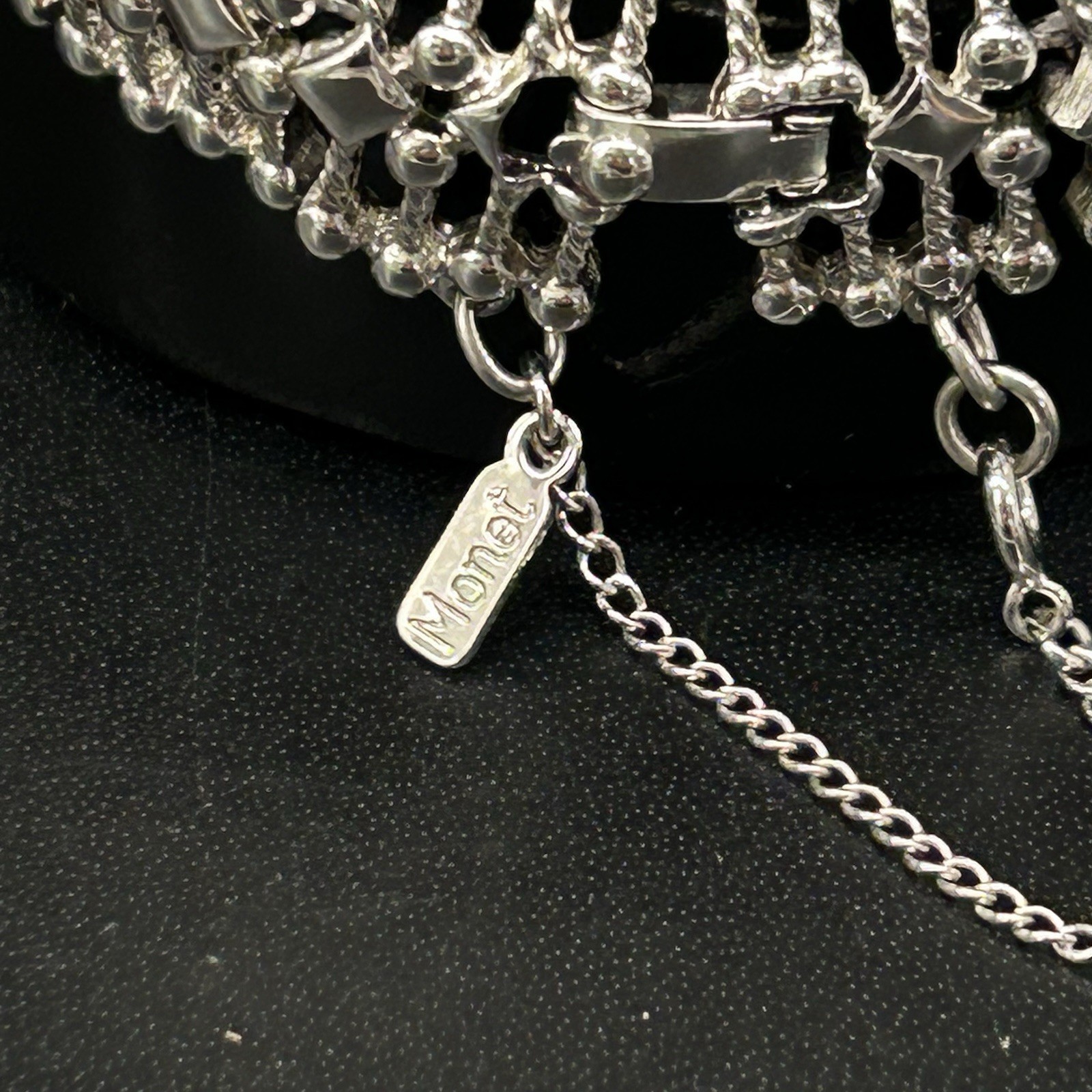 Vintage Monet Atomic Burst Bracelet, Silver Tone
