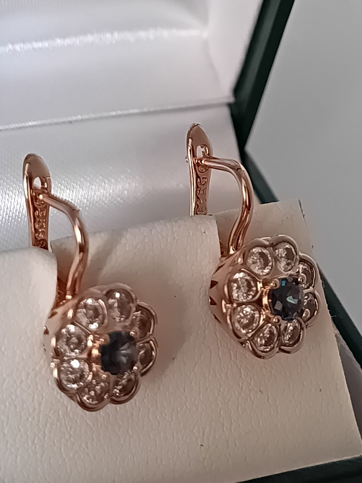 Vintage 1990-s 14 Ct Rolled Gold Mystic Topaz Zircons Earrings-Hallmarked 585 RG