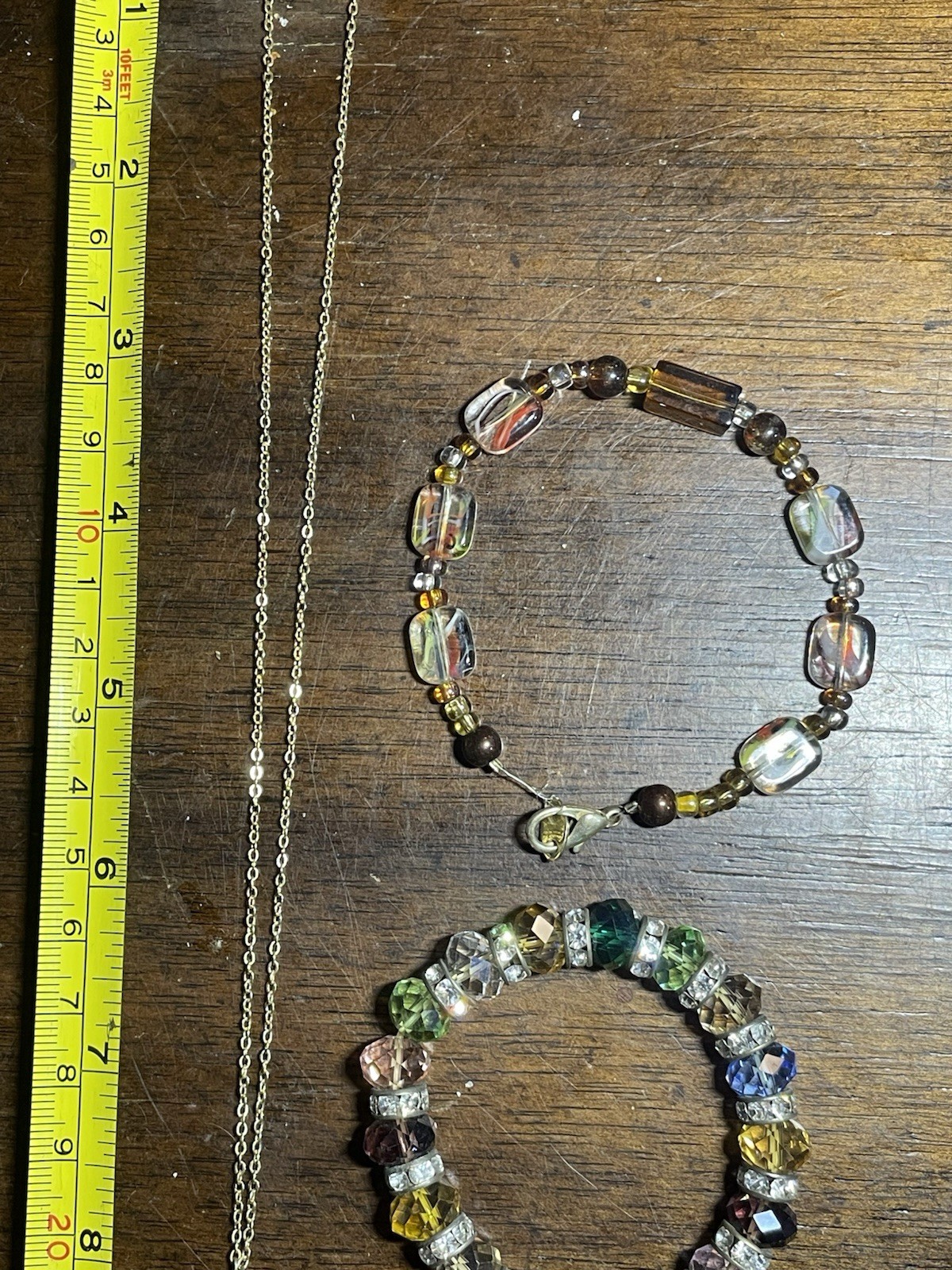 Porcelain Rose Gold Tone Necklace Sweet Simple Floral 90s Pink Framed Bracelets