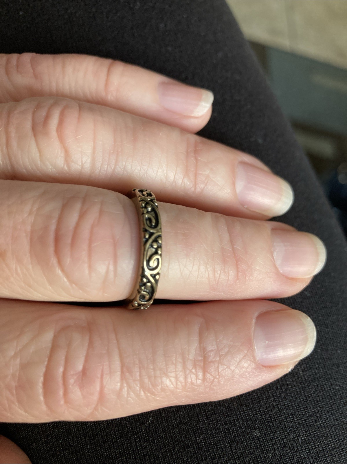Vintage Gold Tone Scroll Ring size 6.75