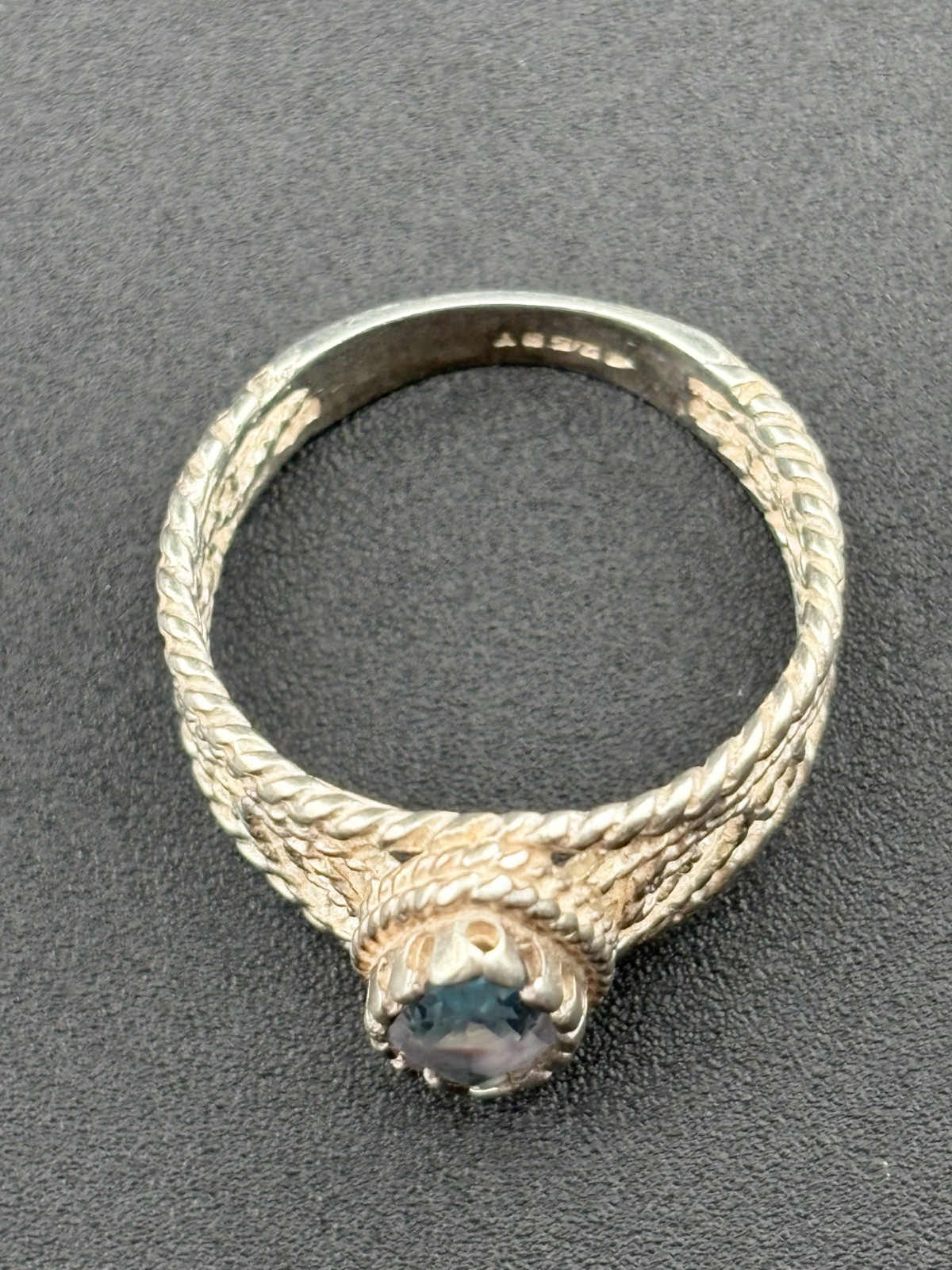 925 Sterling Silver Vintage Sky & Swiss Blue Topaz Designer Rings Sz. 8 & 8.5