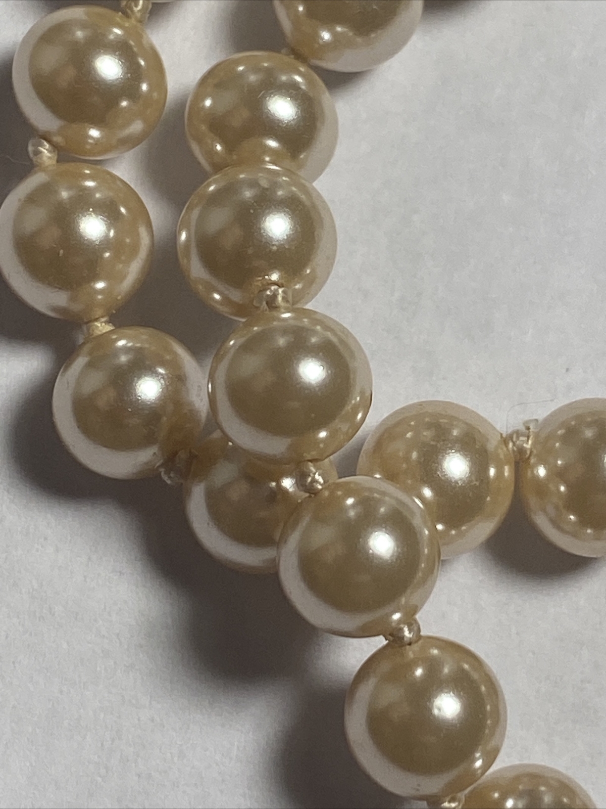 Bracelet 2 strand faux pearls Sterling Clasp Vintage Unused Mint Condition