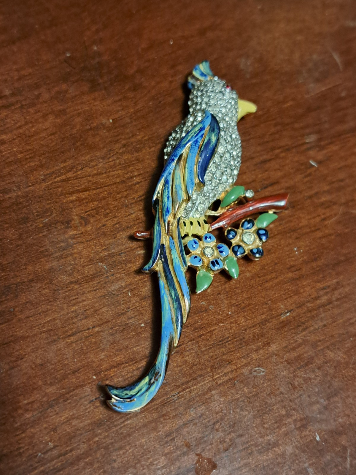 vintage costume jewelry brooche Bird