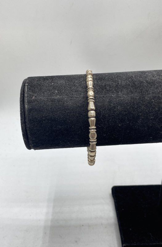 Hawthorne Sterling Silver 925 Spindle Textured Bangle Bracelet 7 7/8″ 14.2g