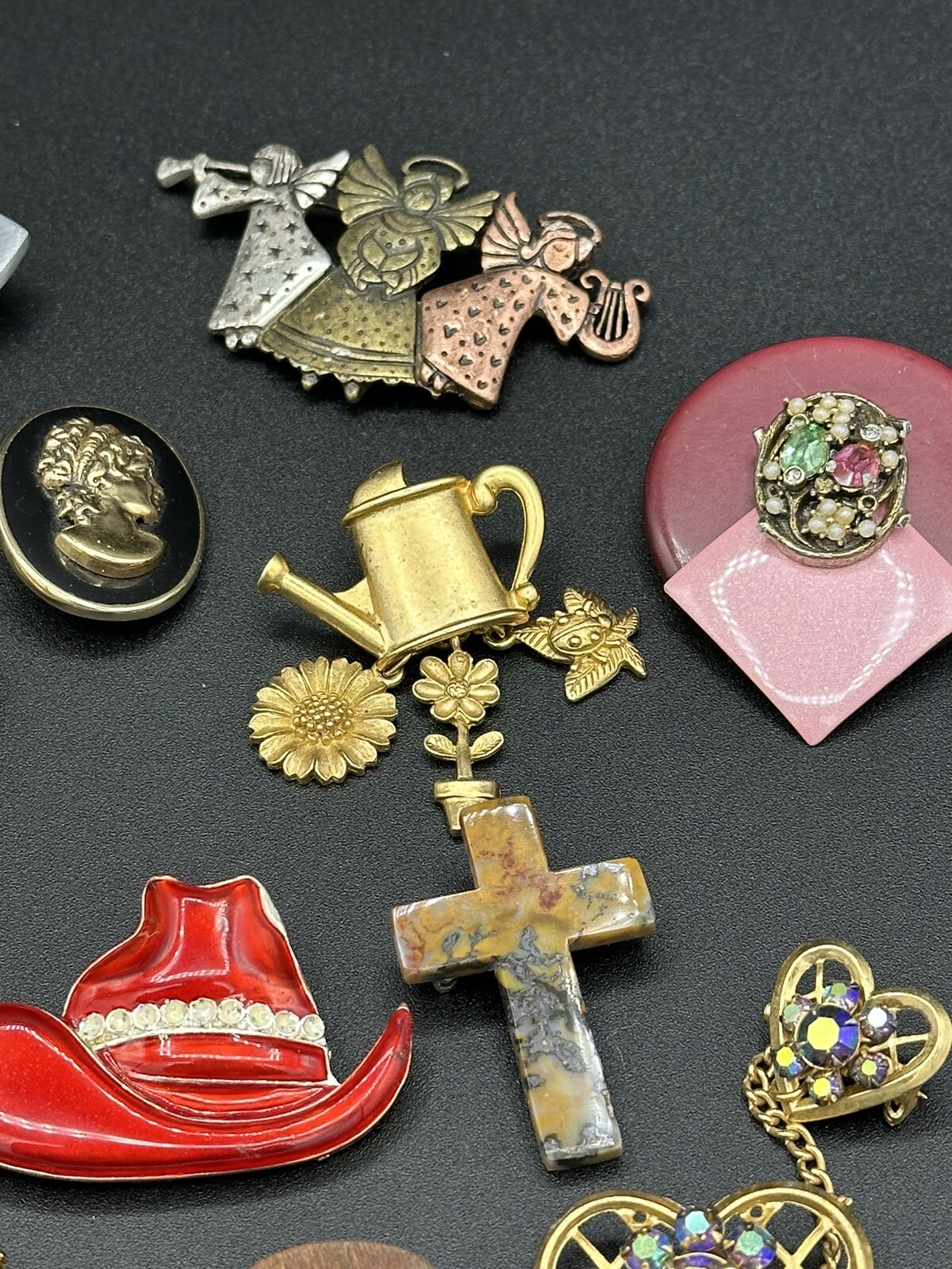 Vintage Lot of 27 Pins – Gold Tones & Silver Tones – Other- All Wearable