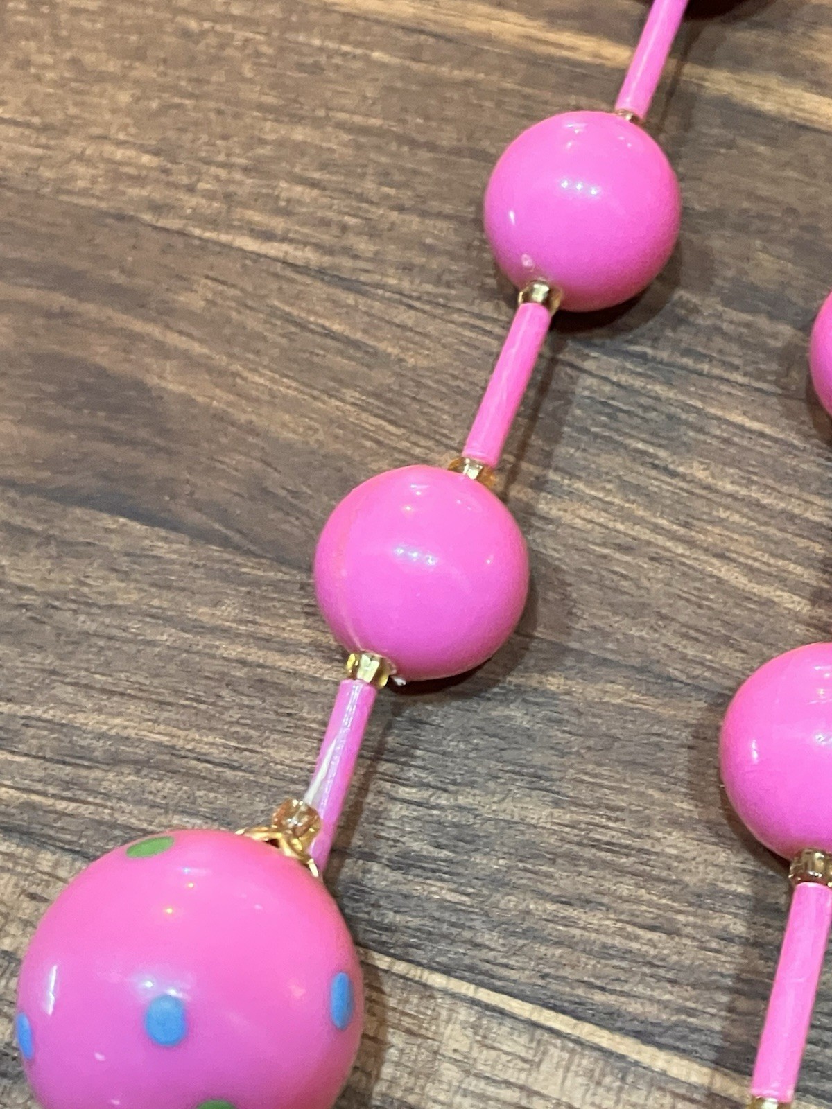 Plastic Costume Bead Necklace Made In Hong Kong 50’s