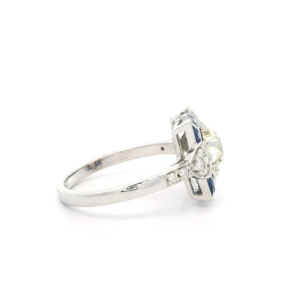 3.02Ct Art Deco Style Lab Created Diamond Anniversary 14K White Gold Finish Ring