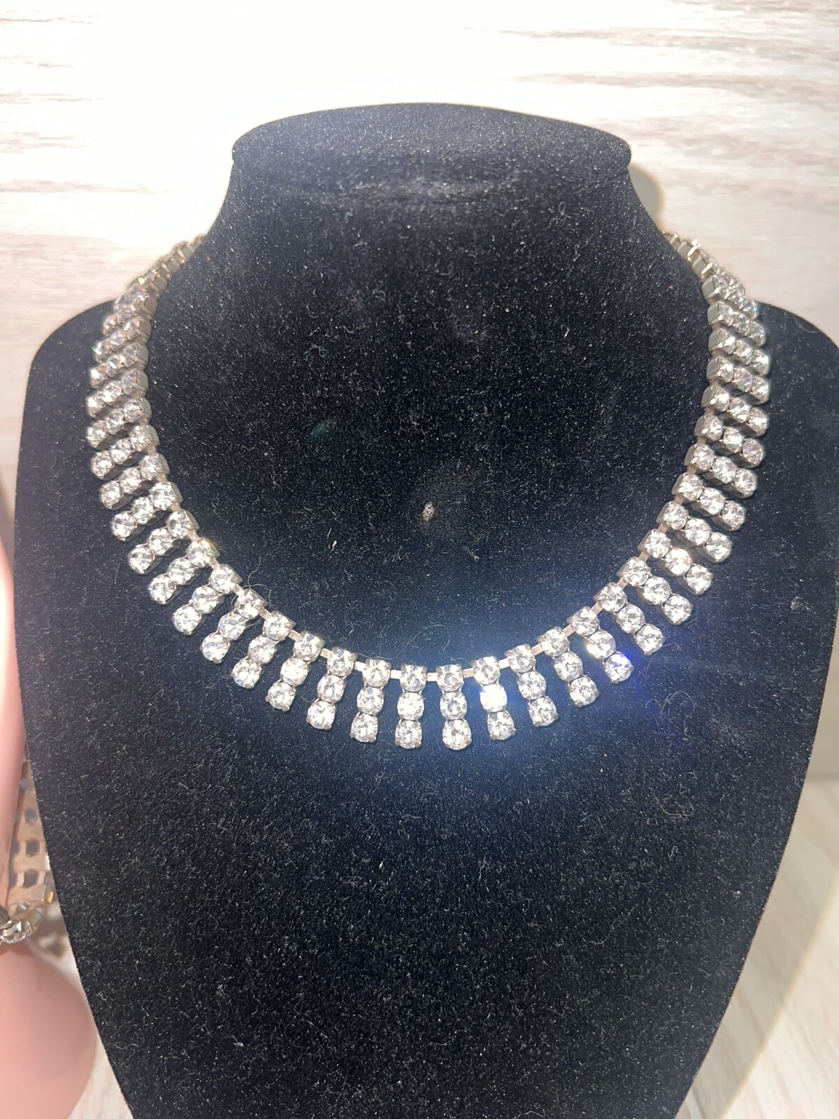 Vintage Rhinestone necklace bracelet set STUNNING None Missing