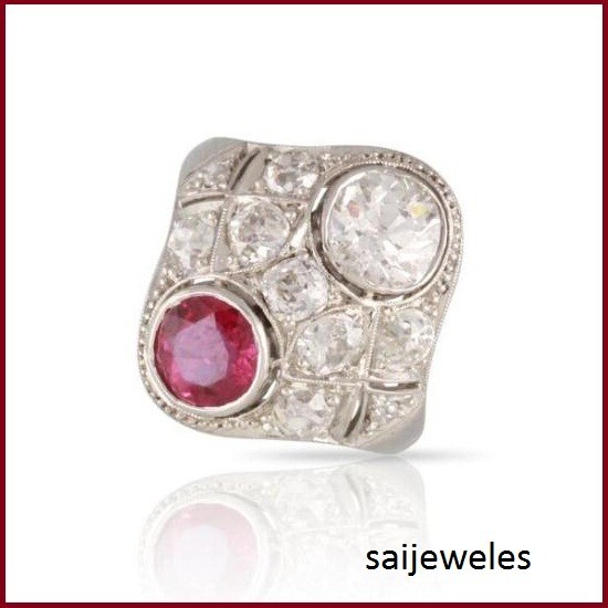 2CT Round Cut Lab-Created 2-Stone Vintage Art Deco Ring Gift 14K White Gold Over