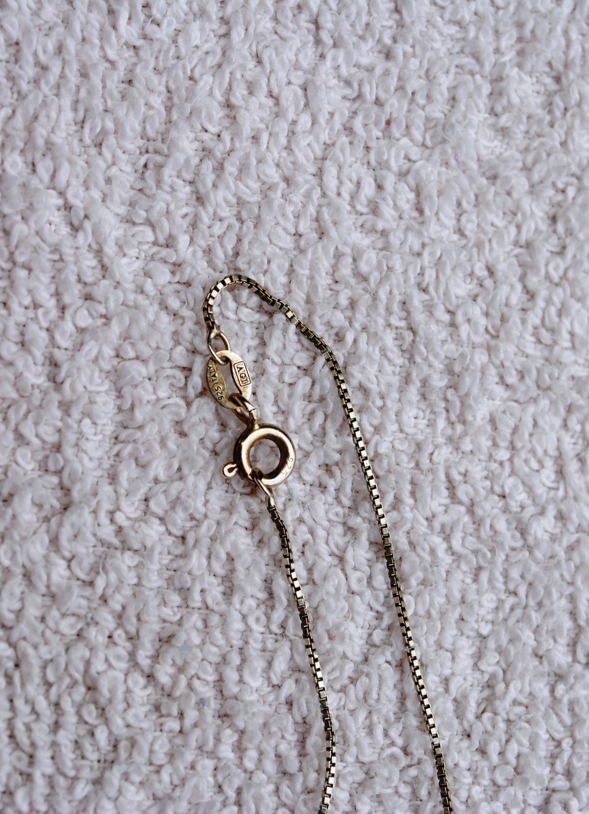 Vintage Box Chain Sterling Silver 925 necklace 18″ 2 grams AGI Italy