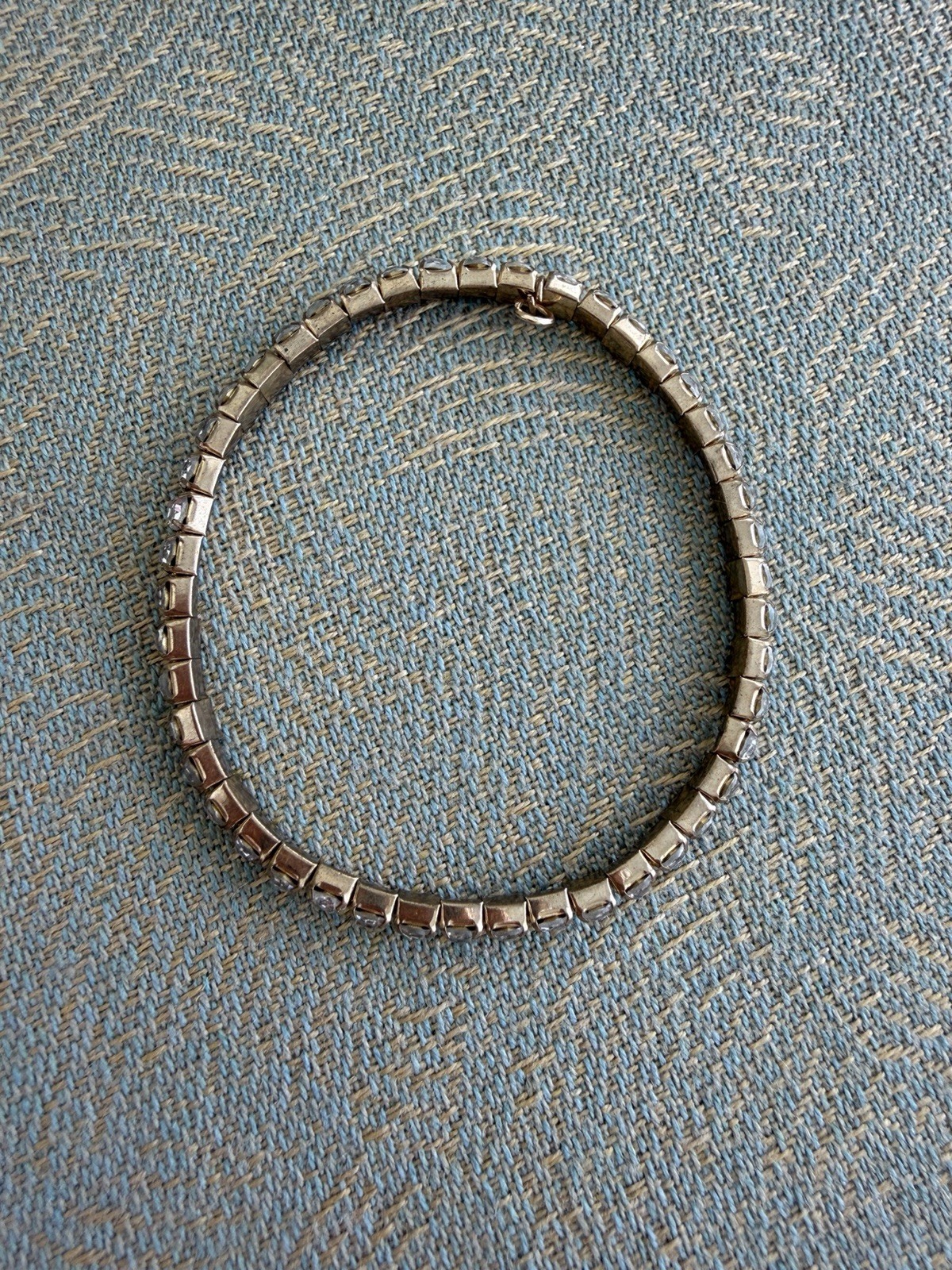 Vintage golden tennis stackable Rhinestone sparkling Stretch Bracelet approx 2.7