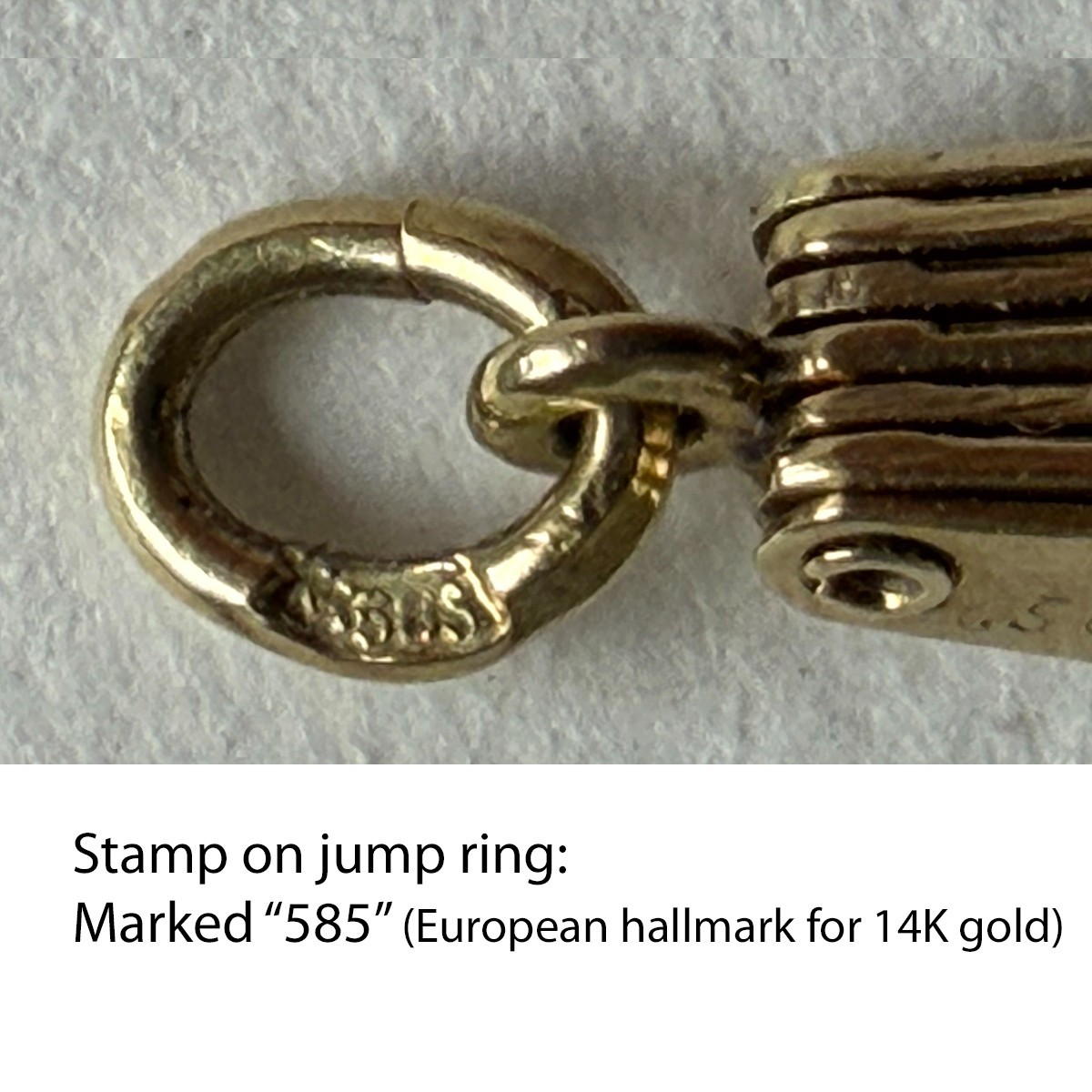 Rare 1930s 14K Gold Enamel Fan Charm Opens Secret Love Message Art Deco