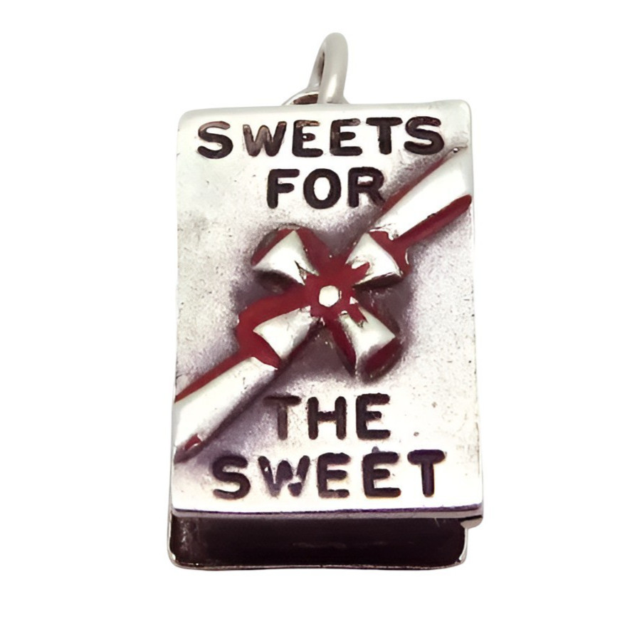 Vintage Sterling Silver Sweets for the Sweet Box of Chocolates Charm 1940s-1950s