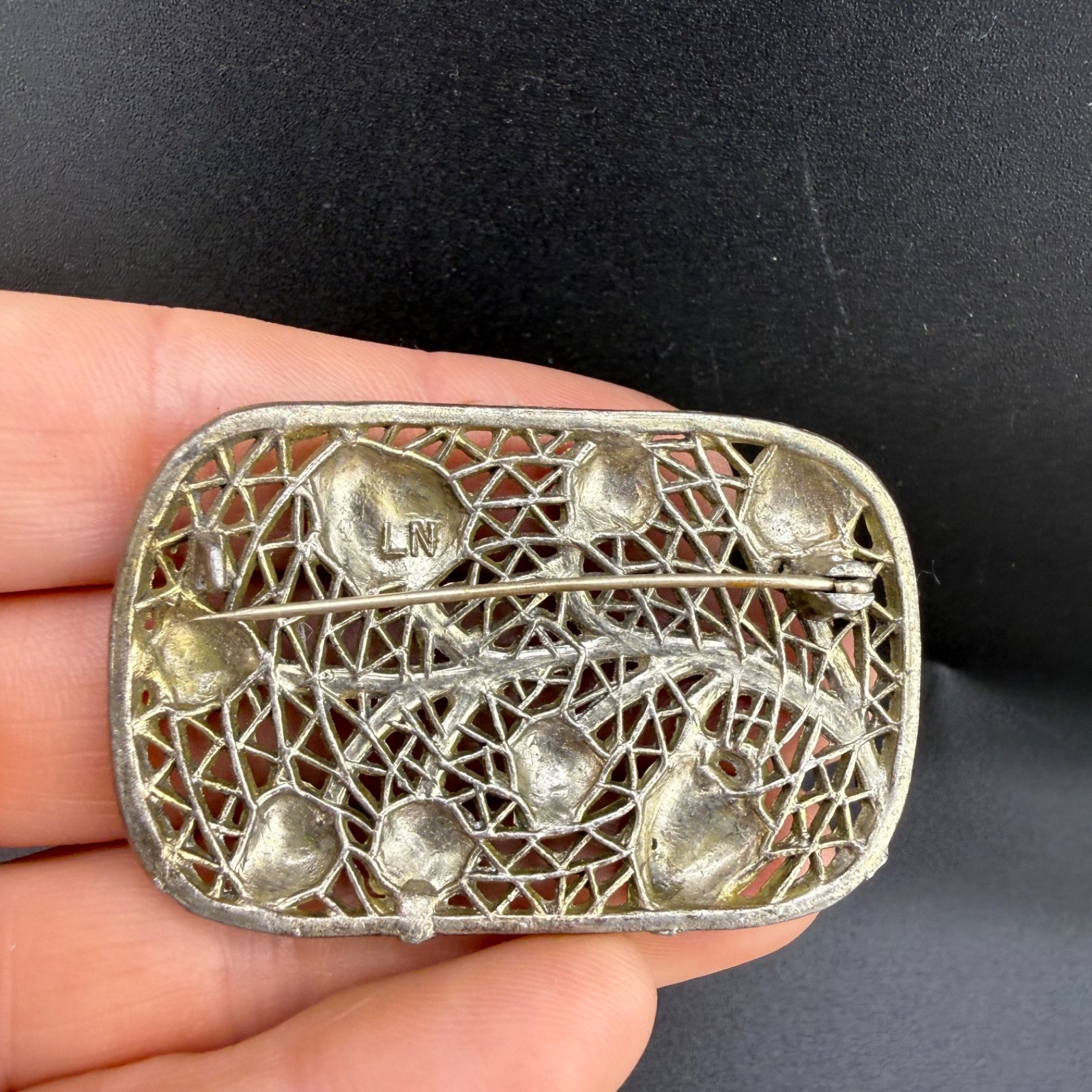 Vintage Little Nemo Filigree Nature Brooch Silver Tone Signed