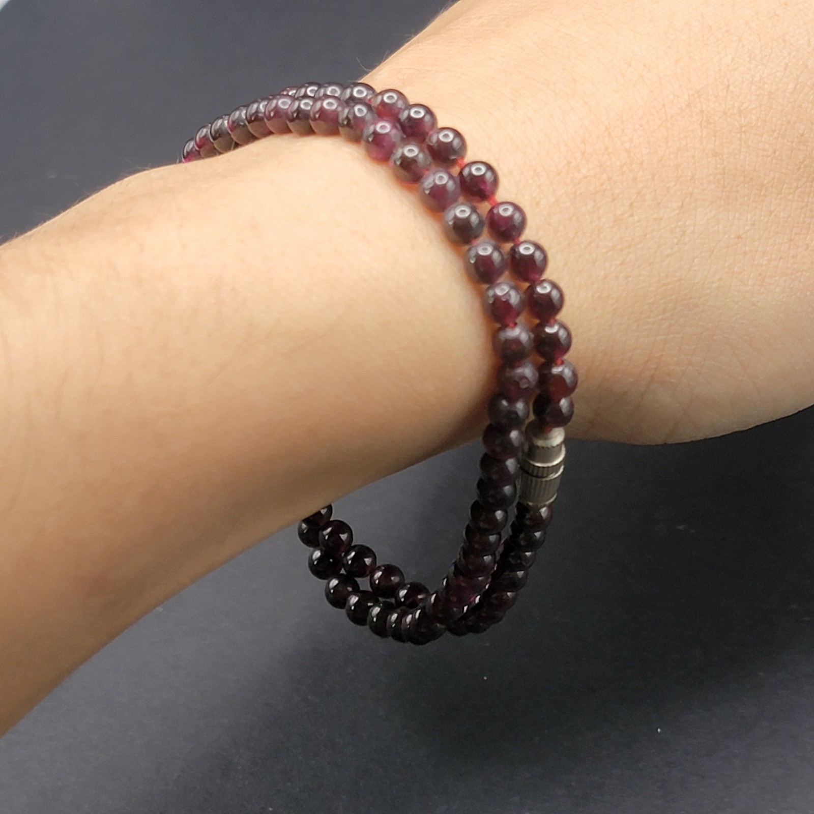 Natural Garnet Bead Necklace 4mm Red Stone Strand Choker Double Wrap Bracelet