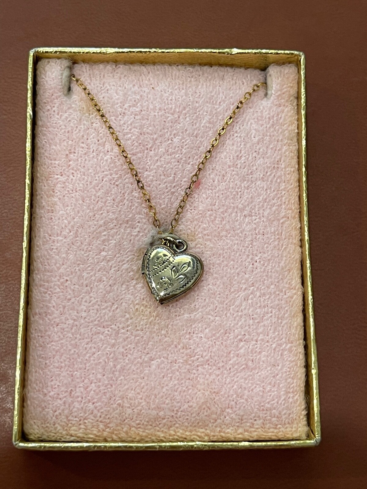 Vintage 12k Gold Filled Heart Form Locket Pendant Necklace in Coro Tots Box
