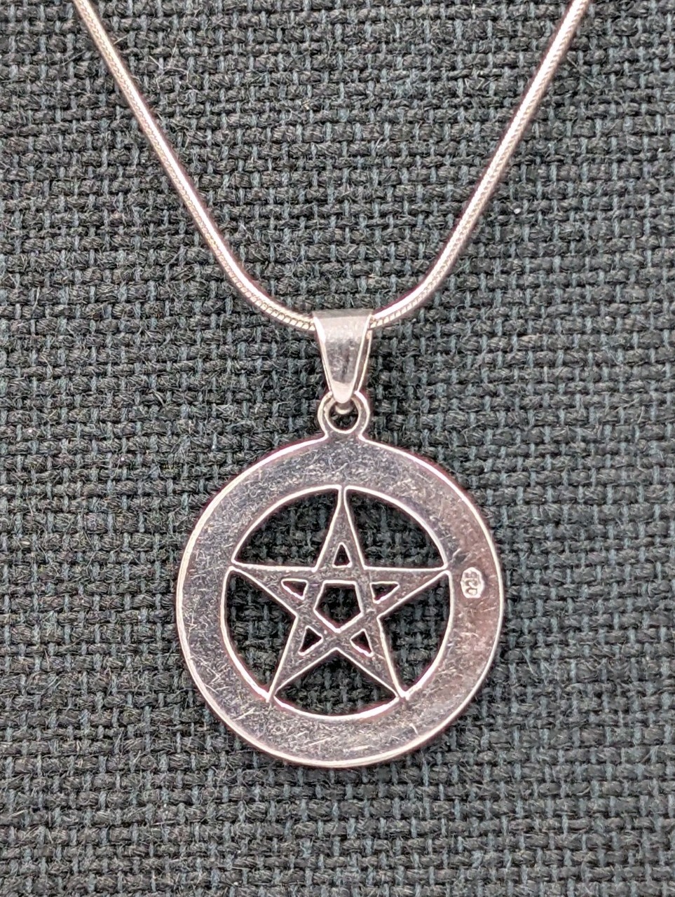 Vtg 925 Sterling Silver Celtic Pentacle Pendant 20″ Snake Chain Unisex Necklace