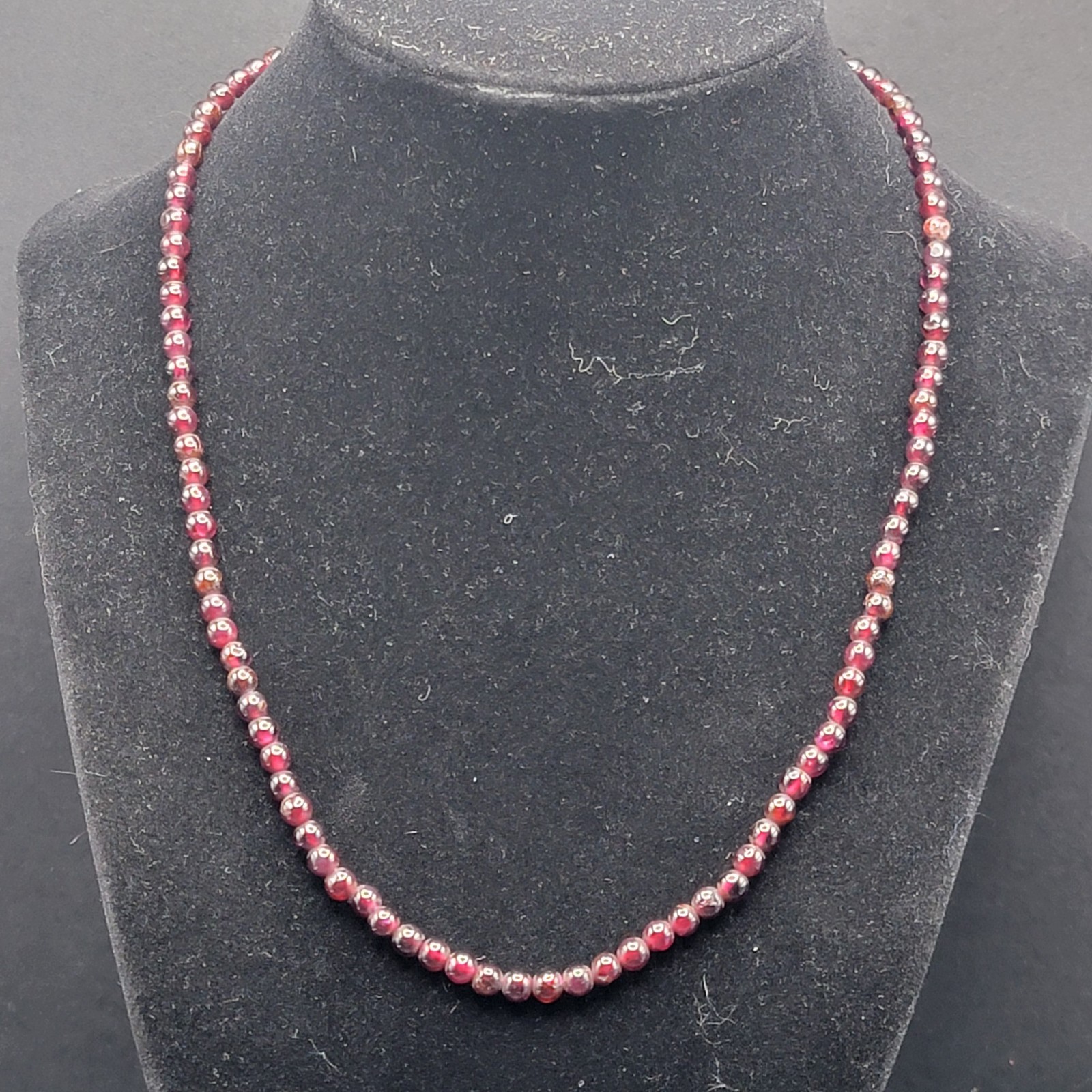 Natural Garnet Bead Necklace 4mm Red Stone Strand Choker Double Wrap Bracelet