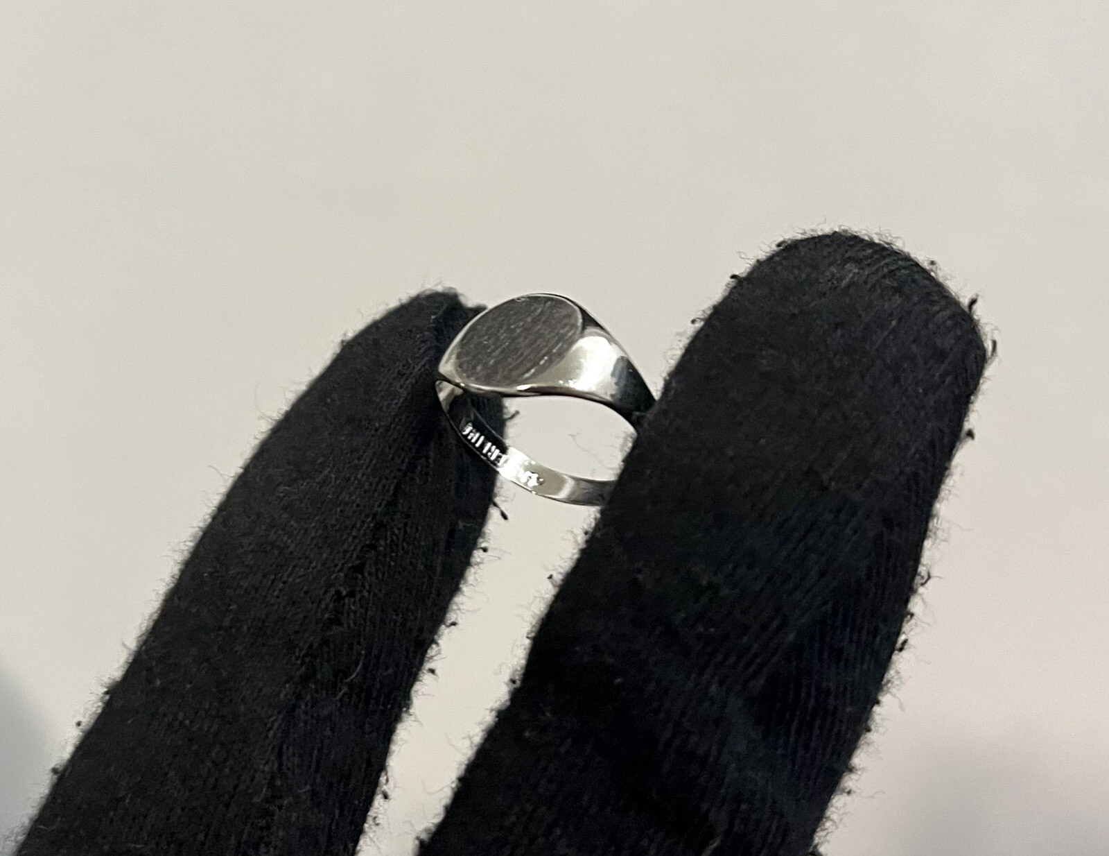 Sterling Silver Plain Signet Ring Large 10.2mm Sz 4.75 No Monogram Victorian