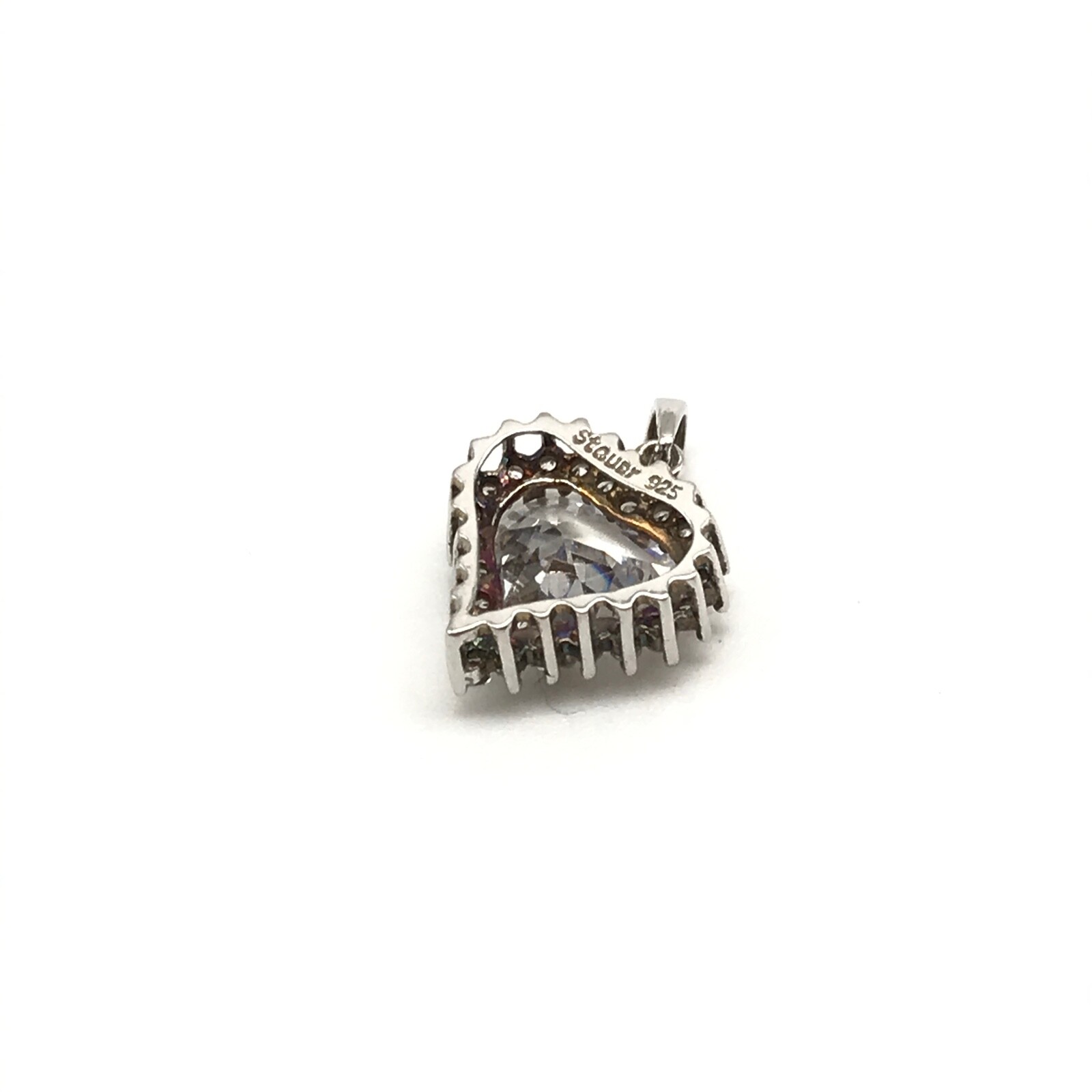 925 Sterling Silver Sparkling Clear CZ Cubic Zirconia Small Heart Love Pendant