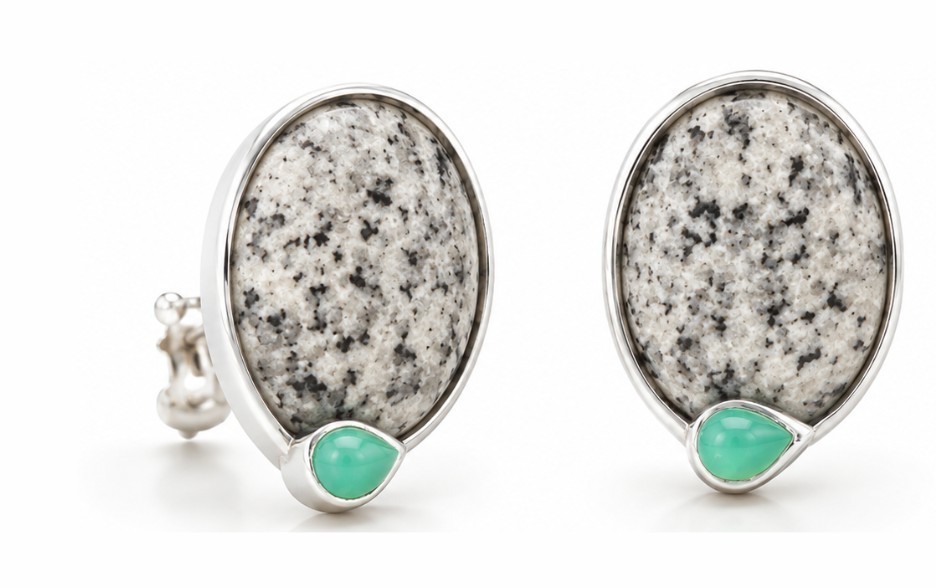 Speckled Stone Teardrop Earrings