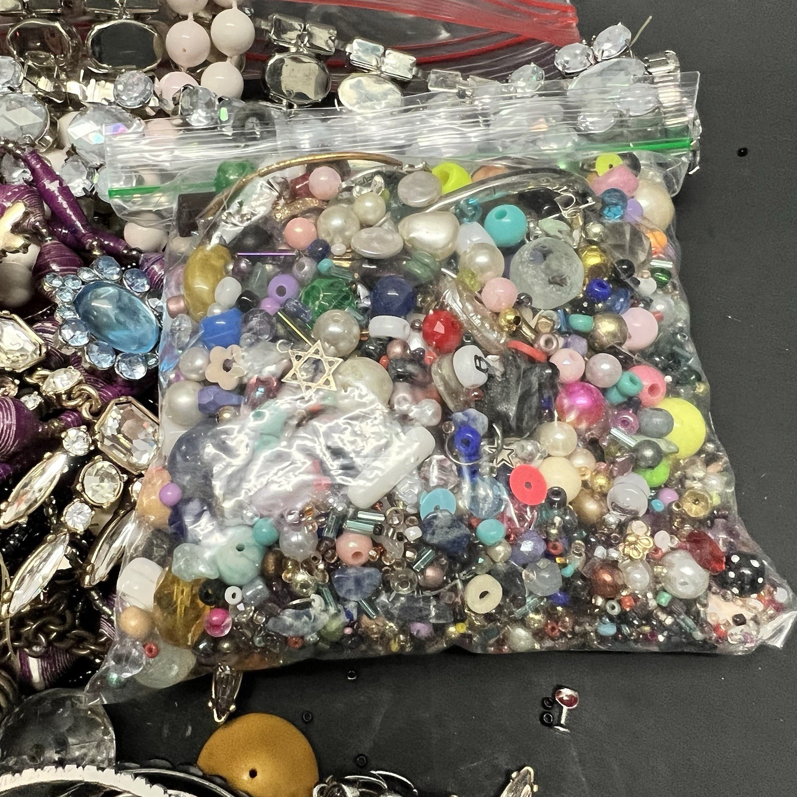 5 LB Junk Drawer Jewelry Lot Stuff Wear Repair Harvest vtg-now etc AS IS scrap Q
