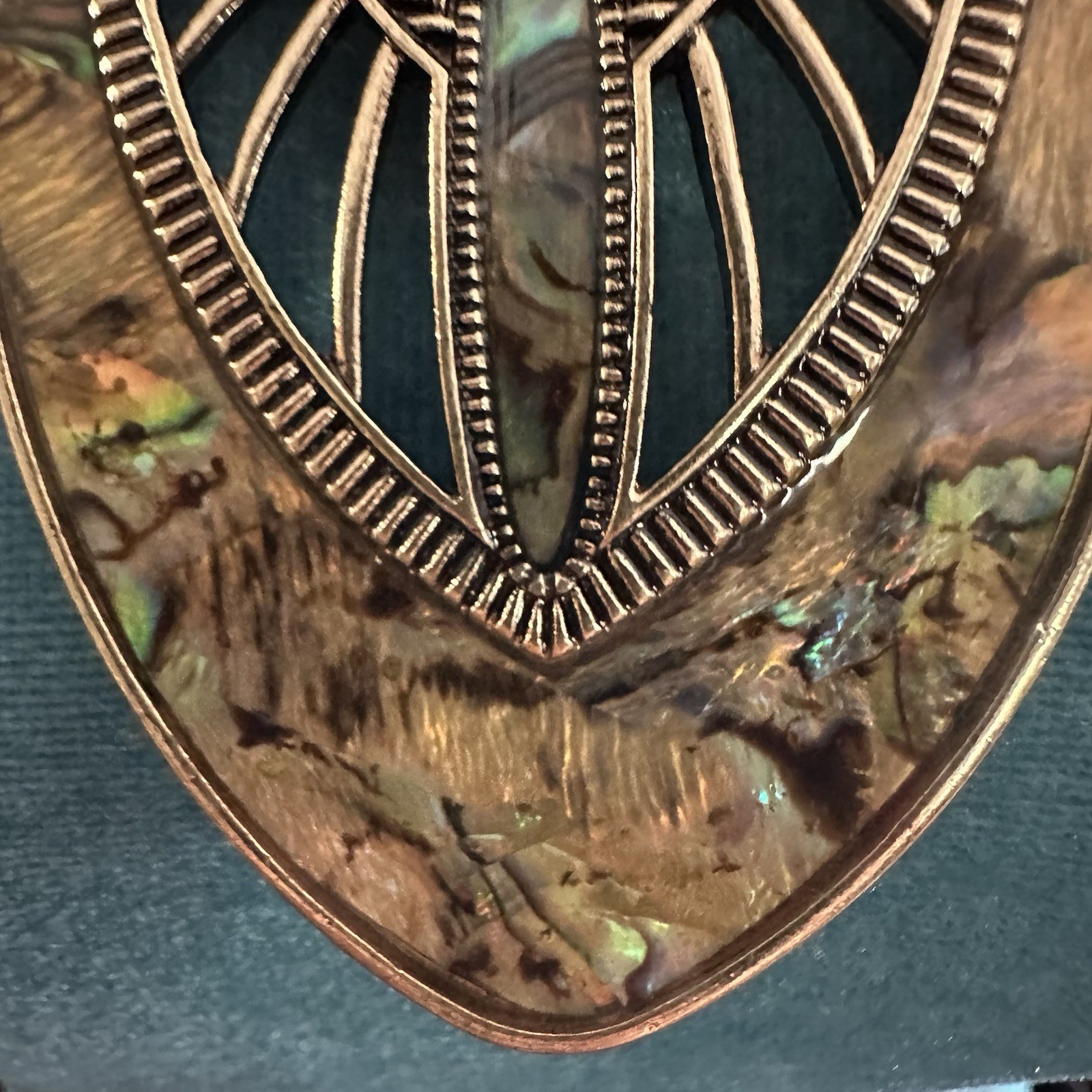 Art Nouveau Necklace Gold tone, Discontinued Art Deco revival Egyptian Scarab