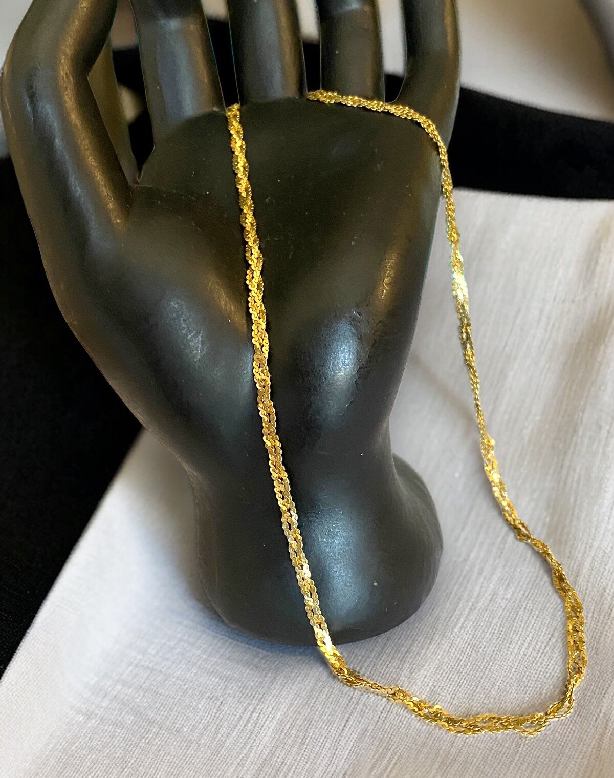 Vintage 14K Solid Italian Gold 17.75” 3mm Braided Necklace 6.4 grams!