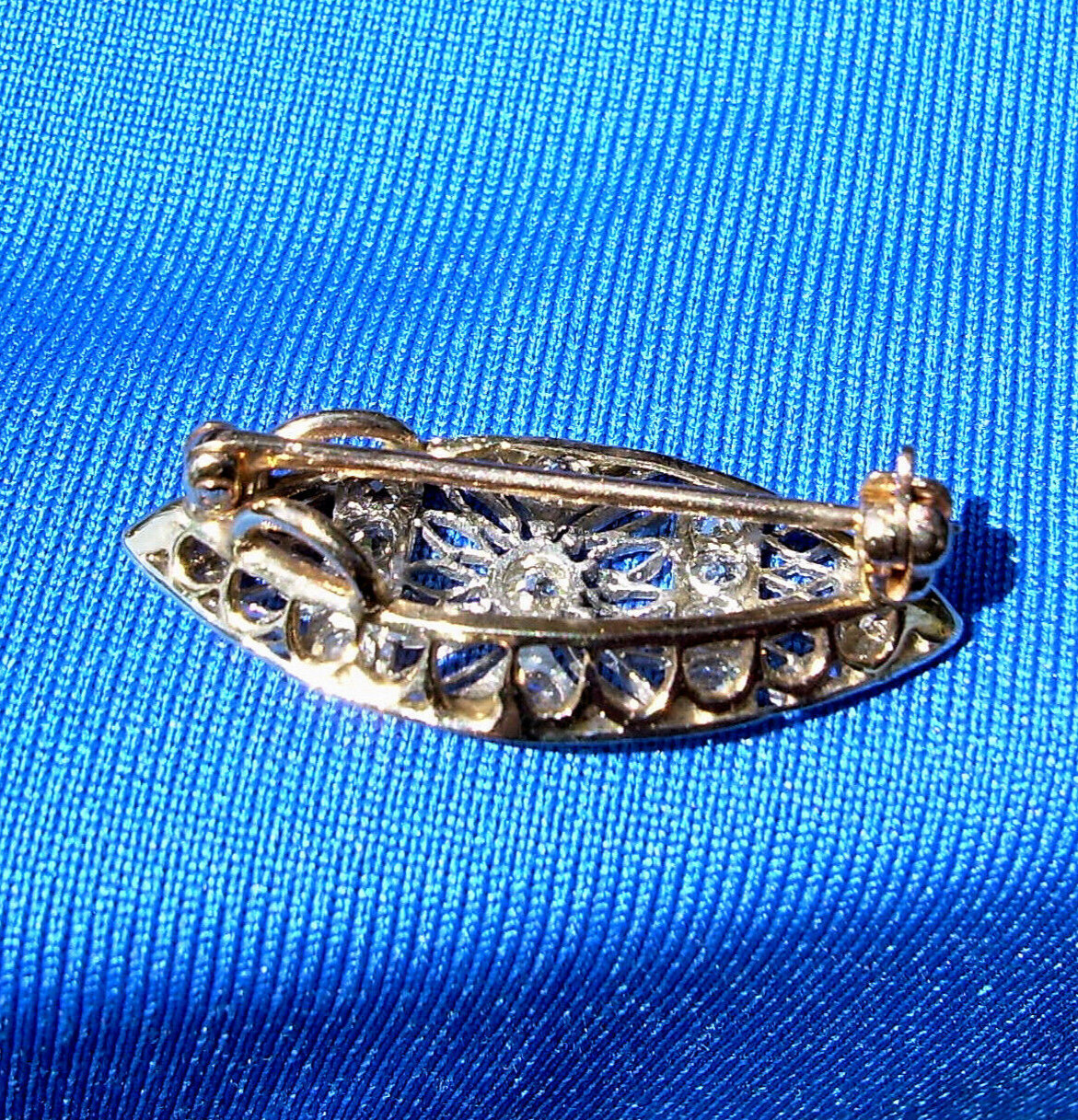 NATURAL EARTH MINED DIAMOND ORIGINAL ART Deco Brooch PLATINUM Filigree Pendant